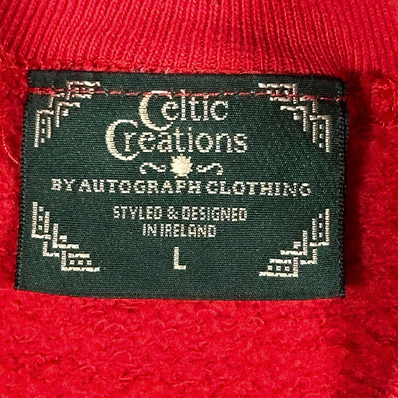 Vintage Ireland Sweater Adult MEDIUM Red Sweatshirt Sheep Celtic Creations 90s - Picture 5 of 7